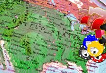 Gambling on map of America